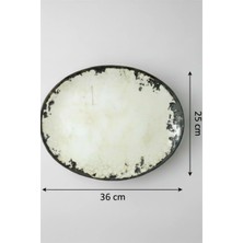 6'lı Ellips Oval Kayık Tabak 36CM Dijital Mega Rinart