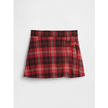 Gap Kız Çocuk Kırmızı Kareli Pull-On Pileli Şort