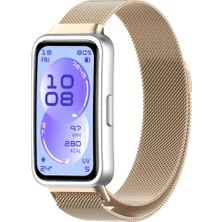 Sneezy Huawei Band 11 / 11 Pro Ile Uyumlu Manyetik Milanese Loop Metal Kordon