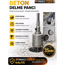 Freed Tools 35 mm Beton Delme Pançı Sds Plus Uyumlu Profesyonel Karot Ucu