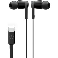 Belkin Rockstar Usb-C Girişli Silikonlu Kulak Içi Kulaklık, Tangle-Free, Siyah