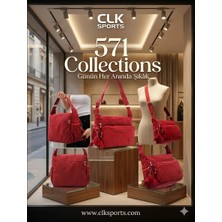 Sports 571 Collections Krinkıl Kumaş Kadın Kırmızı Çapraz Askılı Omuz Çantası