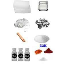 OEM 53K Mum Yapım Başlangıç Seti 500GR Parafin Kavanoz 3 Esans 3 Boya Fitiller Stearin Evde Mum Yapımı