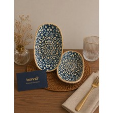 Bonna 2'li Küçük Oval Meze / Tadım / Servis Tabağı Alhambra Gourmet Oval Plate 15*8.5 cm 95 cc