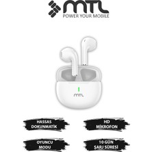 Mtl TWS Kablosuz Bluetooth Kulaklık Şık ve Hafif Tasarım Yüksek Ses Kalitesi Hassas Dokunmatik Kontrol