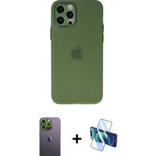 Pileli Store Pilelistore™ iPhone 12 Pro Kılıf Atlas Minimal Prime - Siyah 3D Antistatik Seramik Nano Ekran Koruyucu + Neon Fosforlu Kamera Lens - Yl