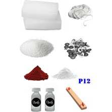 OEM P12 Mum Yapım Başlangıç Seti 1kg Parafin 2 Esans 2 Boya Fitiller Stearin Evde Mum Yapımı