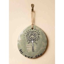 Cogo Seramik Cogoceramic El Yapımı Antik Sembollü Seramik Duvar Dekoru (14CM)