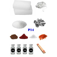 OEM P14 Mum Yapım Başlangıç Seti 1kg Parafin 4 Esans 4 Boya Fitiller Stearin Evde Mum Yapımı