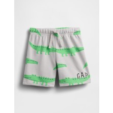 Gap Erkek Bebek Açık Gri Relaxed Fransız Havlu Kumaş Logo Pull-On Şort