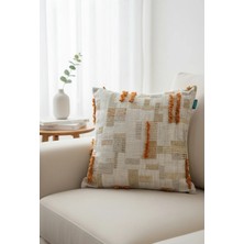 Rolivs Yanık Kehribar Dekoratif Kırlent Kılıfı 47X47 cm Fermuarlı Yıkanabilir (2104)
