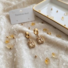 ZNK Takı Ve Aksesuar Çelik Gold Baget Küpe