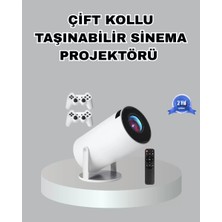 Nemere İthalat Taşınabilir Projeksiyon Cihazı 4K Destekli Wi-Fi Kablosuz Ekran Yansıtma Nemere Ithalat