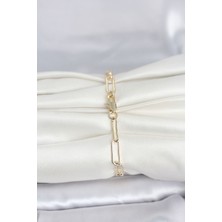 Youday Accessories cm 14K Gold Renk Kalın Ataç Zincir Model Kadın Bileklik
