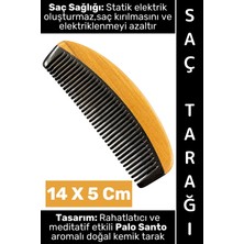 Wintoup #tarak Kompakt Çanta Boy Saç Tarağı Kırılma Elektriklenme Azaltan Rahatlatıcı Meditatif Etkili Palo Santo Aromalı Estetik Doğal Kemik Tarak 14 x 5 cm