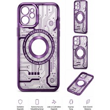 Akbix Accessory iPhone 11 Uyumlu Mor Şeffaf Renkli Kılıf