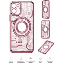 Akbix Accessory iPhone 11 Uyumlu Pembe Şeffaf Renkli Kılıf