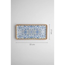 6'lı Flora Dikdörtgen Kayık Tabak 33X17CM Dijital Tiara-A Rinart