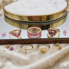 Çelik GOLD5Lİ Yüzük Seti