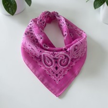 ALS Tasarım Dünyası Pembe Renk  Desenli %100 Koton Bandana