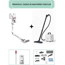 Pirantech ES-330 Pro Dikey Süpürge & CB-105A Profesyonel Buharlı Temizleyici