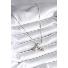 Youday Accessories 316L Çelik Gümüş Renk Bubble "t" Harf Model Kadın Kolye