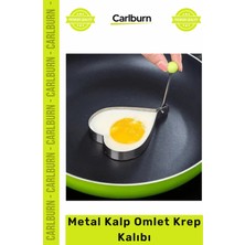 Carlburn Özel Üretim Yanmaz Yapışmaz Çelik Kahvaltı Sunum Şekilli Mutfak Gereçleri Metal Kalp Omlet Krep Kalı