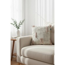 Rolivs Solgun Gül Dekoratif Kırlent Kılıfı 47X47 cm Fermuarlı Yıkanabilir (2105)