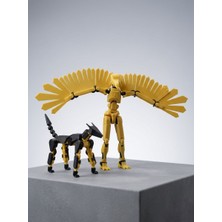 M&D Design Özel Tasarım 3D Baskı Robot Figür – Sarı Bird Dummy 13  ve Dummy Köpek Ikilisi