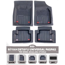 Alberto Rossi Fiat Doblo Multijet 2001-2010 Koltuklu Model Uyumlu Enerox Siyah 5d Havuzlu Paspas Universal-Yumuşak Kaymaz Taban
