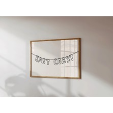 Ninastore Doğu Kıyısı Baskısı: Elle Çizilmiş Kıyı Dekorasyonu - Harf Afişi Poster (Baskı - Yatay)