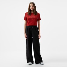Tommy Hilfiger Jeans Ottoman Pleated Kadın Siyah Eşofman Altı