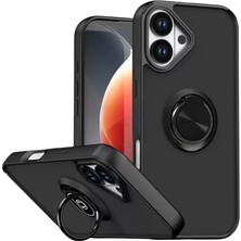 Aylina Mey Ithalat®   iPhone 17 Montreal Yüzüklü Silikon Kapak - Siyah