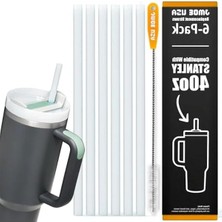 Calperia 40 Oz Kapasiteli Bardak Için Uygun Yedek Plastik Pipet Seti
