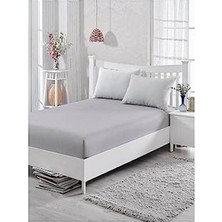 MarkEntegra Çift Kişilik Penye Lastikli Çarşaf 160X200 (Açık Gri / 160 x 200)
