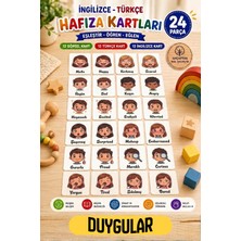 Kalides Ahşap Hafıza Kartı Seti - DUYGULAR - Eşleştirme Oyunu – Okul Öncesi Zeka & Dikkat Geliştirici Oyun Kartları – Oyuncak
