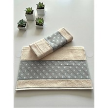 Savessa Puantiyeli Serisi 50X100 cm El Yüz Havlusu %100 Pamuk Ekstra Yumuşak Dokulu Sarı Hızlı Kuruma
