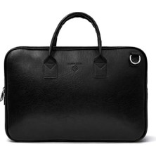 Sanmorris Unisex Laptop Çantası Siyah Mat Orta Boy Şık Iş Çantası