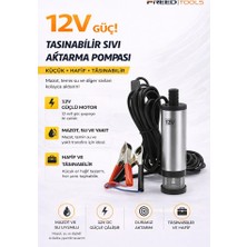 Freed Tools Pro Seri 12 Volt Küçük Dalgıç Adaptörlü Mazot Aktarma I Sıvı Aktarma Pompası