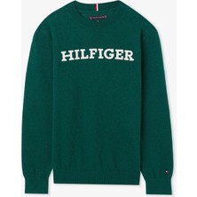 Tommy Hilfiger Monotype Regular Çocuk Yeşil Kazak