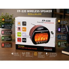 GUNKES FP-535 Şömine Görünümlü Nostaljik Radyo - El Fenerli Model