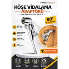 Freed Tools 90° Köşe Vidalama Adaptörü 1/4" Bits Uyumlu Matkap Aparatı