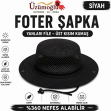 Üzümoğlu Foter Şapka Yanları File Nefes Alabilir Outdoor Kamp Balıkçılık Şapkası