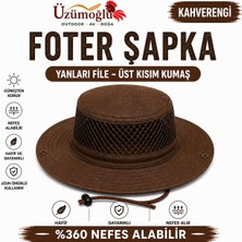 Üzümoğlu Foter Şapka Yanları File Nefes Alabilir Outdoor Kamp Balıkçılık Şapkası