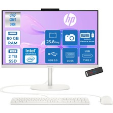 Hp Omnistudio 24-CU0015NT Intel Core 7 240H 5.2 Ghz 80GB Ddr5 2tb SSD Freedos Dokunmatik 23.8" Fhd (1920 x 1080) 75HZ Wled IPS Beyaz All In One Bilgisayar HPD62KSEAF27+ Zetta Bellek