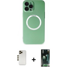 Pileli Store Pilelistore™ iPhone 12 Pro Kılıf Zirve Klasik Prime - Siyah 360 Mat Full Body Arka Koruyucu + Shine Kamera Lens - Gd
