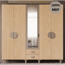 Flances Ladin 5 Kapak Mdf Ayaklı Tasarım Gardırop