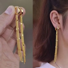 İpar Aksesuar Gold Zincirli Şık Küpe