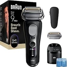 Braun Series 9 Pro+ Elektrikli Sakal Tıraş Makinesi, Islak ve Kuru, 5+1 Ultra Ince Hassas Bıçaklar, Erkekler Için Sakal Kesme Makinesi,60 Dakika Kullanım, Yedek Başlık, Smartcare 6'sı 1 Arada Istasyon