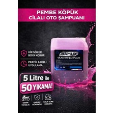 Bamux 5 Lt Oto Şampuanı Pembe Cilalı Yoğun Köpük Boya Dostu